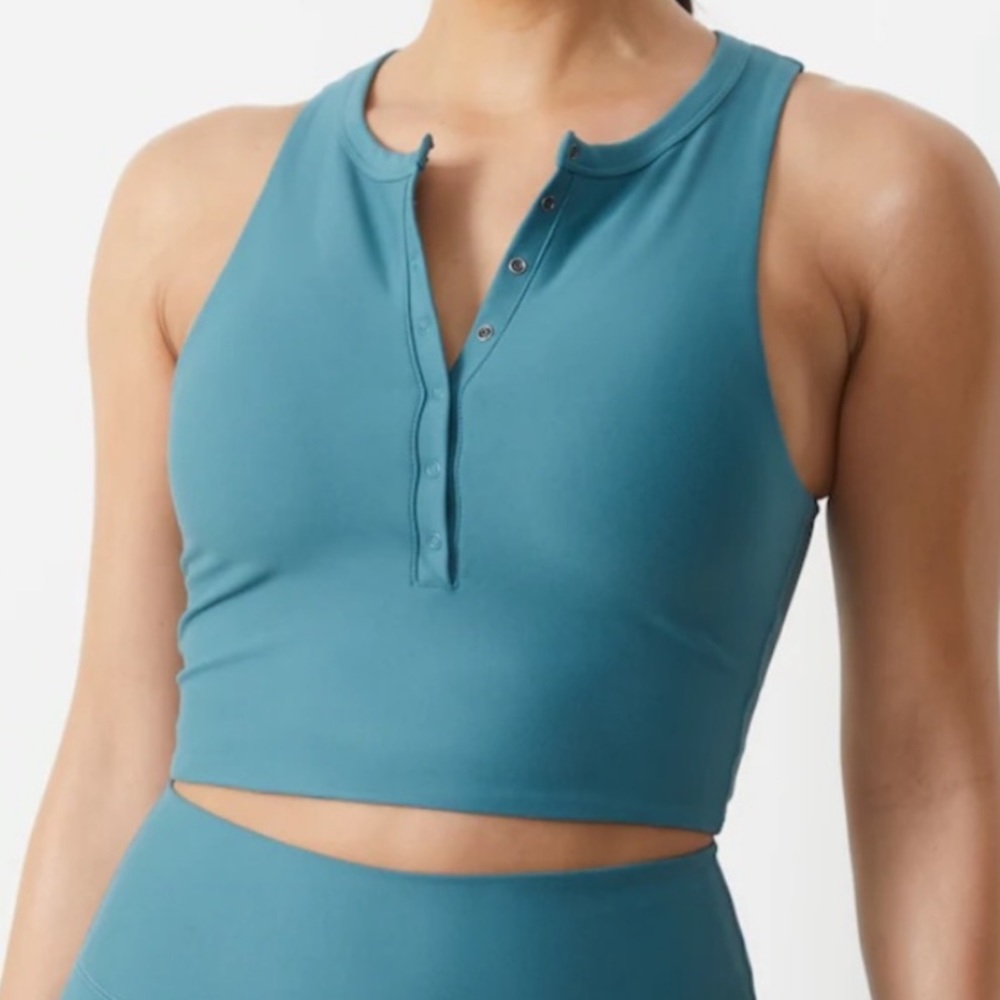 Abercrombie & Fitch YPB sculptLUX Plunge Henley Slim Tank